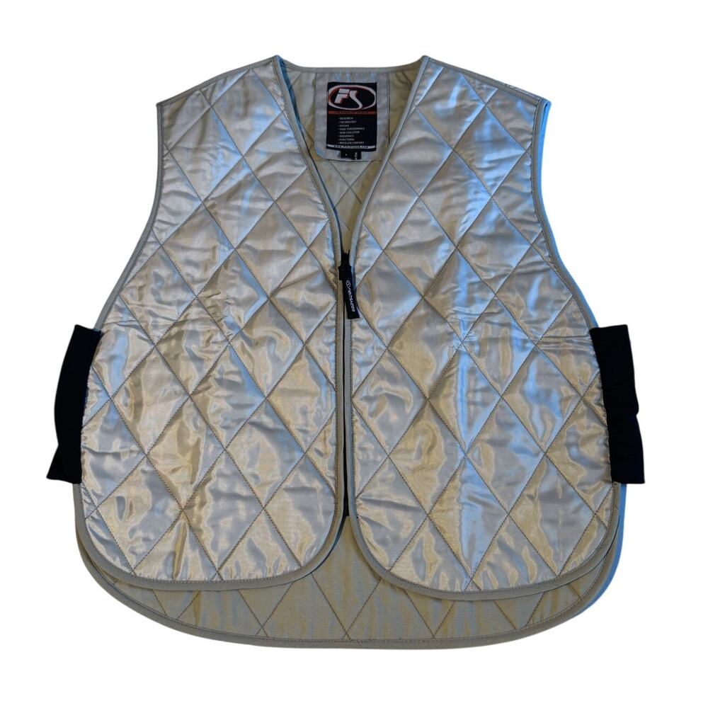 Fieldsheer Quilted Motorcycle Jacket Liner Vest Silver Size Large EUC